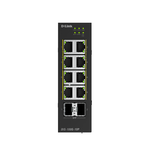 Industrial 8-Port 1G PoE+ + 2-Port 1G SFP Unmanaged PoE Switch