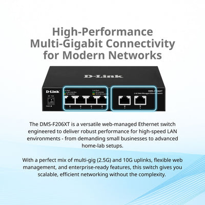 6 Port 2.5G, 10G Web Managed Ethernet Switch