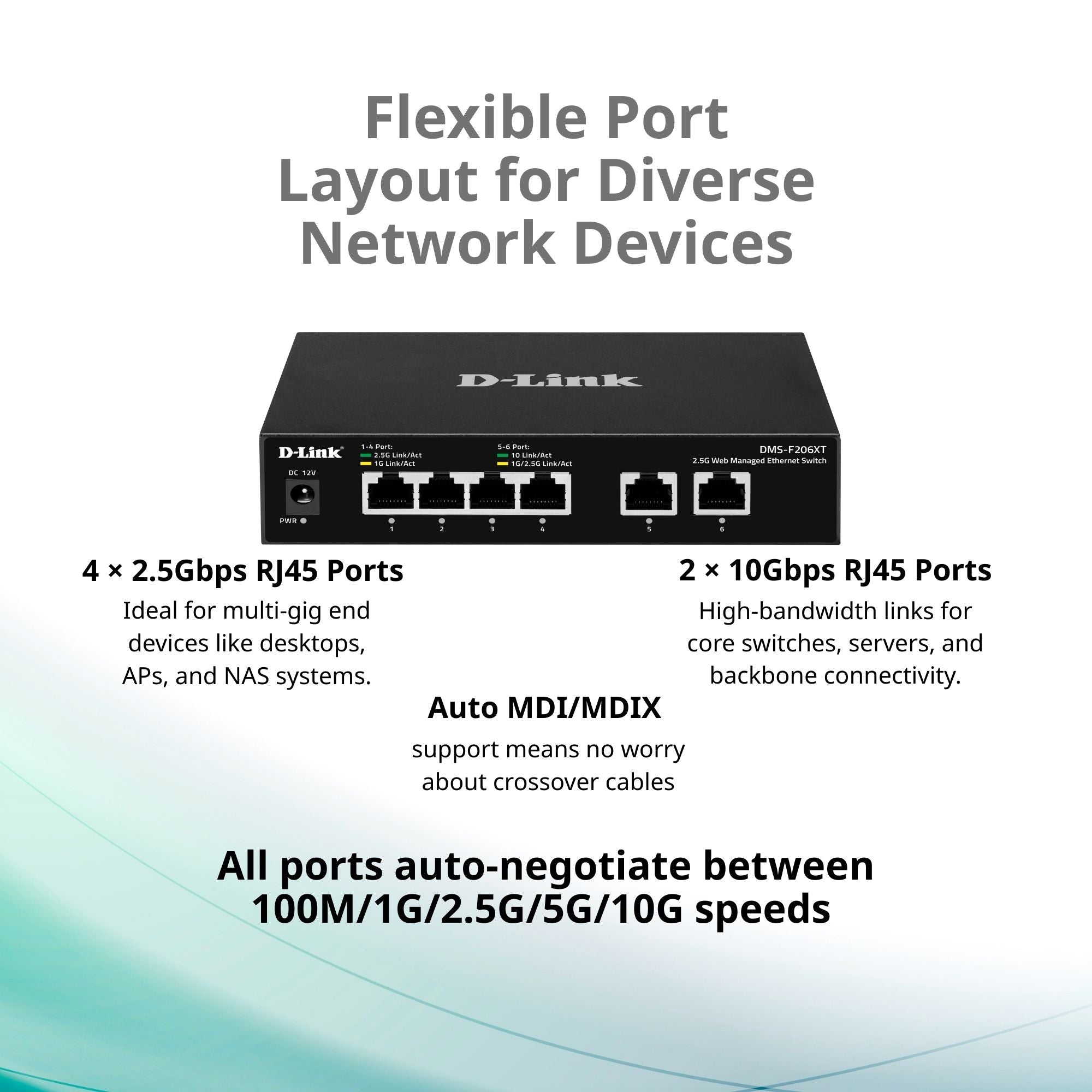 6 Port 2.5G, 10G Web Managed Ethernet Switch