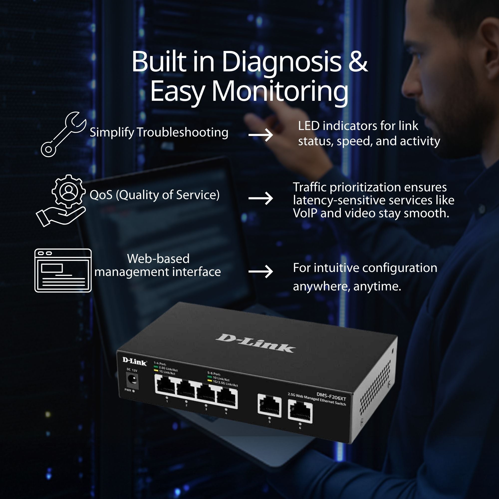 6 Port 2.5G, 10G Web Managed Ethernet Switch